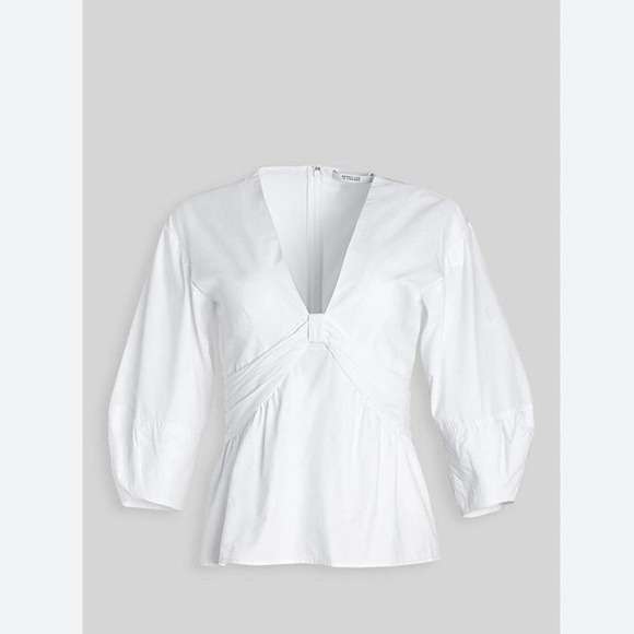 Derek Lam 10 Crosby Tops - Derek Lam 10 Crosby NWD Noe Blouse Optic White Sz 16 Quiet Luxury